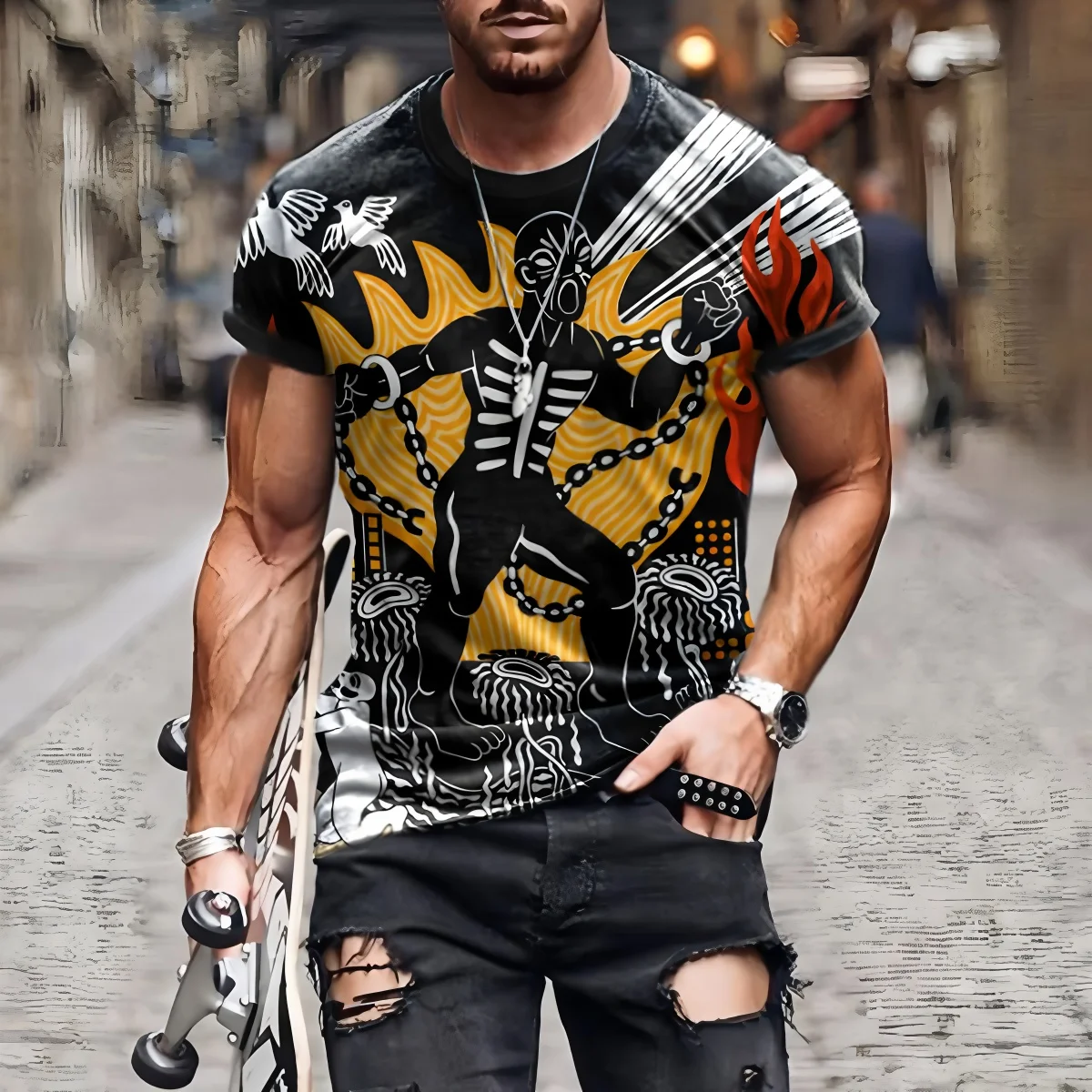 Men'S Ethnic Fashion Trends - Koszulki w stylu vintage z etnicznymi