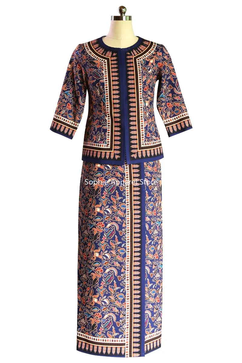 Batik Sarong Wrap - Azja Południowo-Wschodnia Strój stewardessy Singapur Malezja