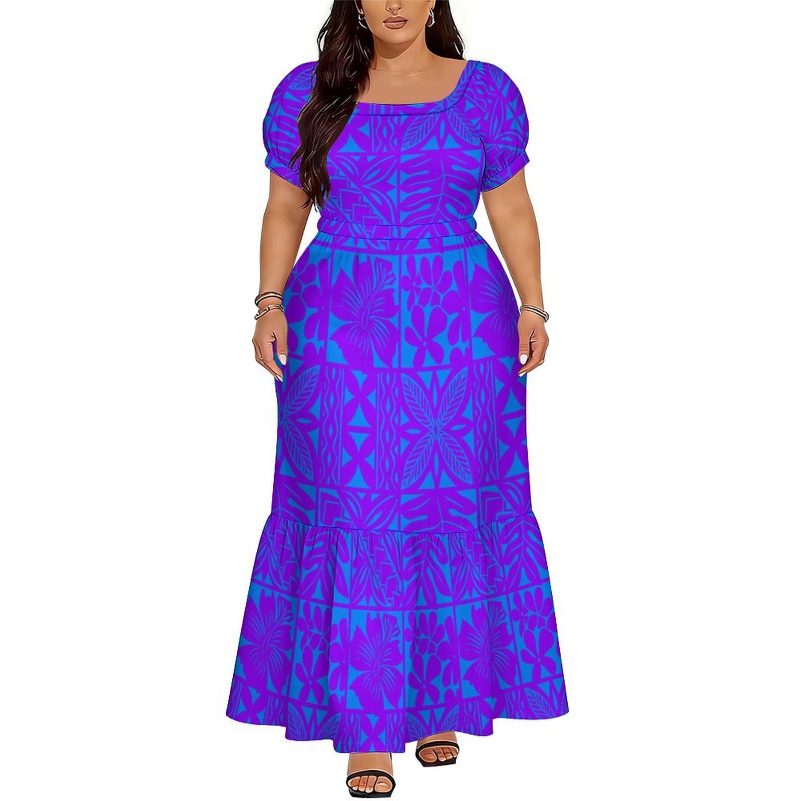 Ethnic Wear - Elegancka sukienka damska z dekoltem w