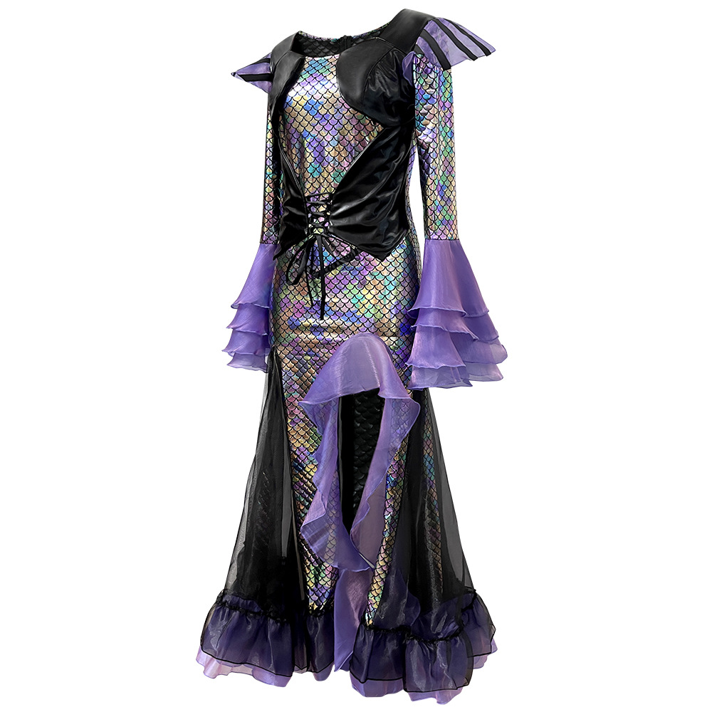 Ethnic Wear - Czarna Sukienka Syreny Długa Suknia Kostium